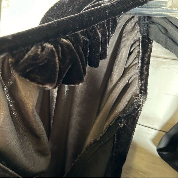 Free People Velvet Marie Pouf Black Crop Top Women Open Back Balloon Sleeve M - Picture 12 of 12